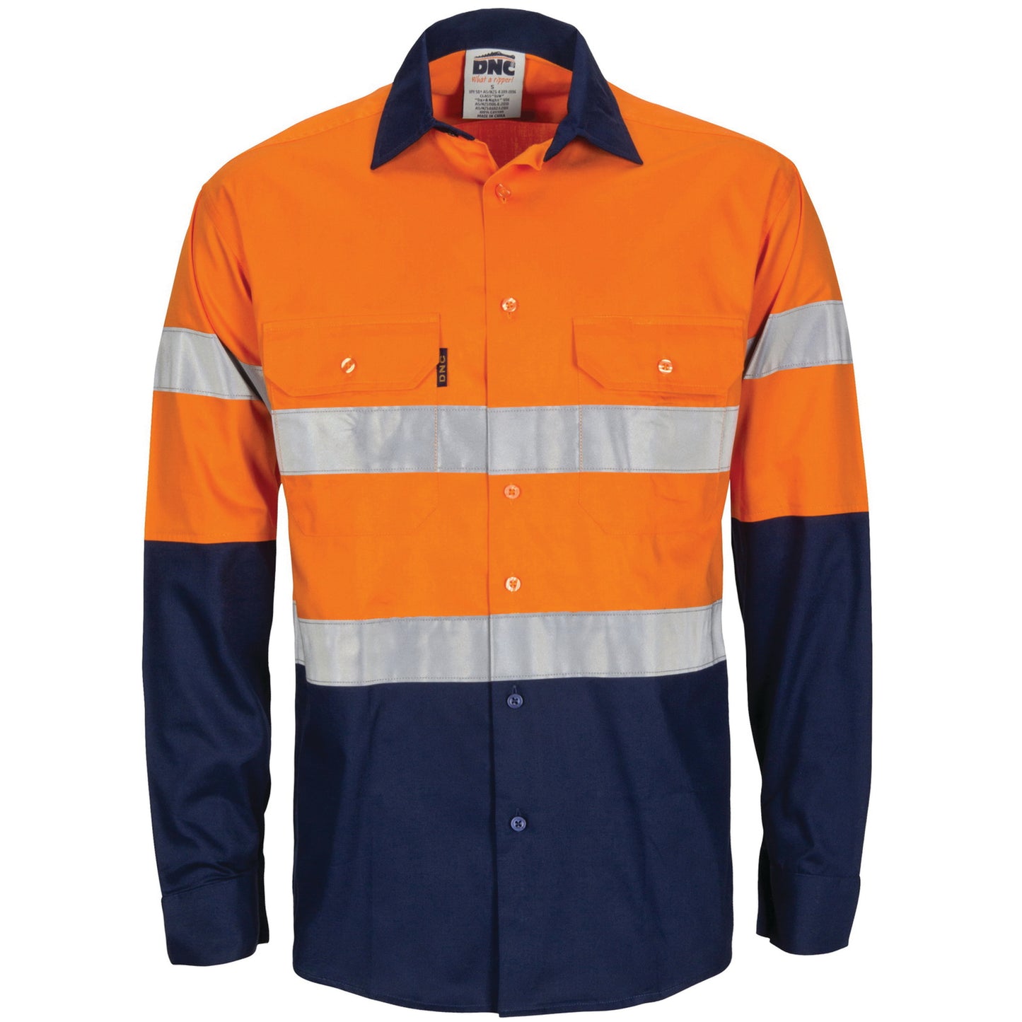 3782 HiVis R/W Cool-Breeze T2 Vertical Vented Cotton Shirt with Gusset Sleeves, Generic R/Tape - Long Sleeve