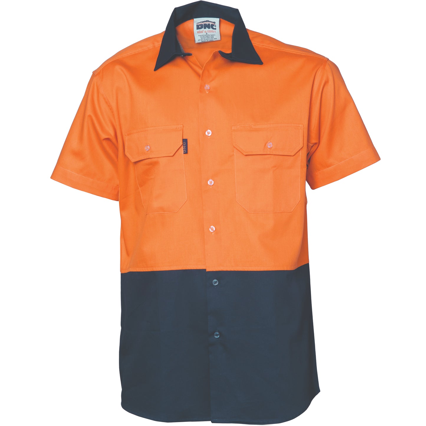 3831 HiVis Two Tone Cotton Drill Shirt - Short Sleeve