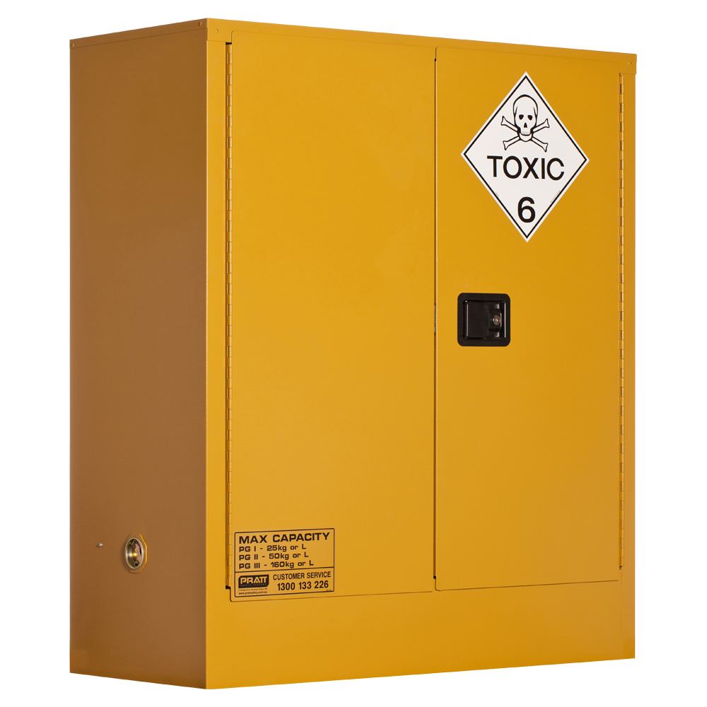 Pratt Safety Toxic Substance Storage Cabinet: 160L - 2 Doors - 2 Shelves