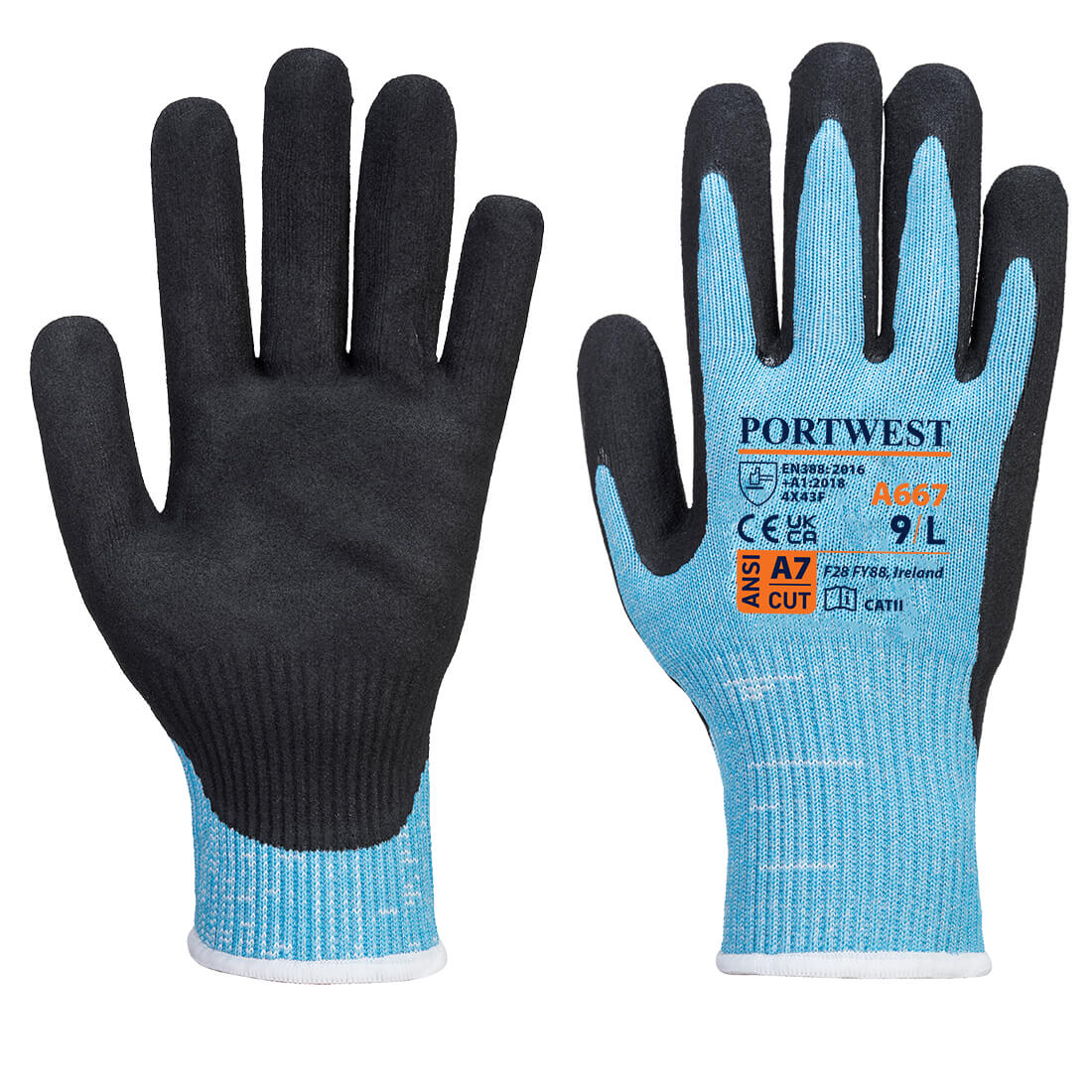 Portwest Claymore AHR Cut Glove in Blue/Black