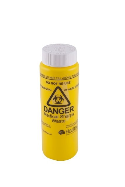 ASP HEALTHCARE ASP-DS135 Sharps Container Fitsafe Screw Cap Yellow 150mL