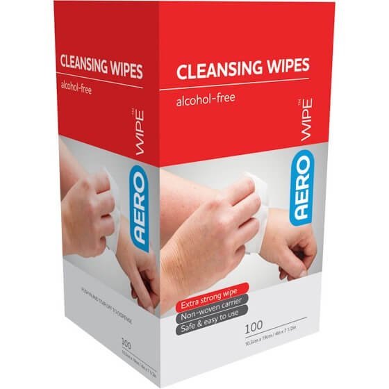 AERO HEALTHCARE AW8100 Aerowipe Alcohol-Free Antiseptic Wipes Box of 100