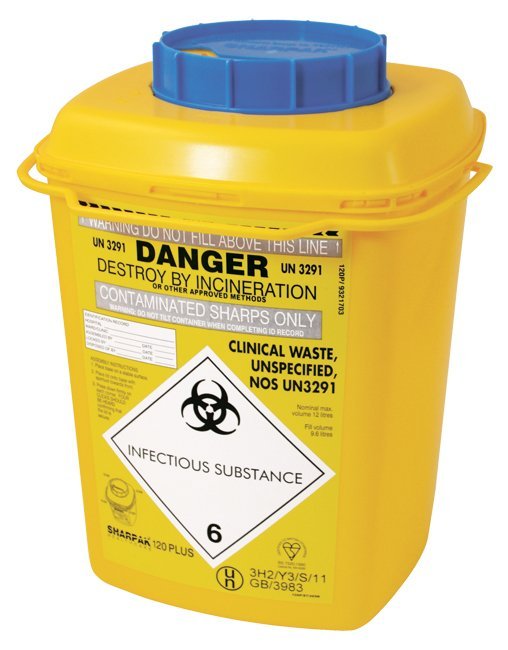 AMCOR PR2200 Sharps Container Sharpak 120 Blue Top 12L