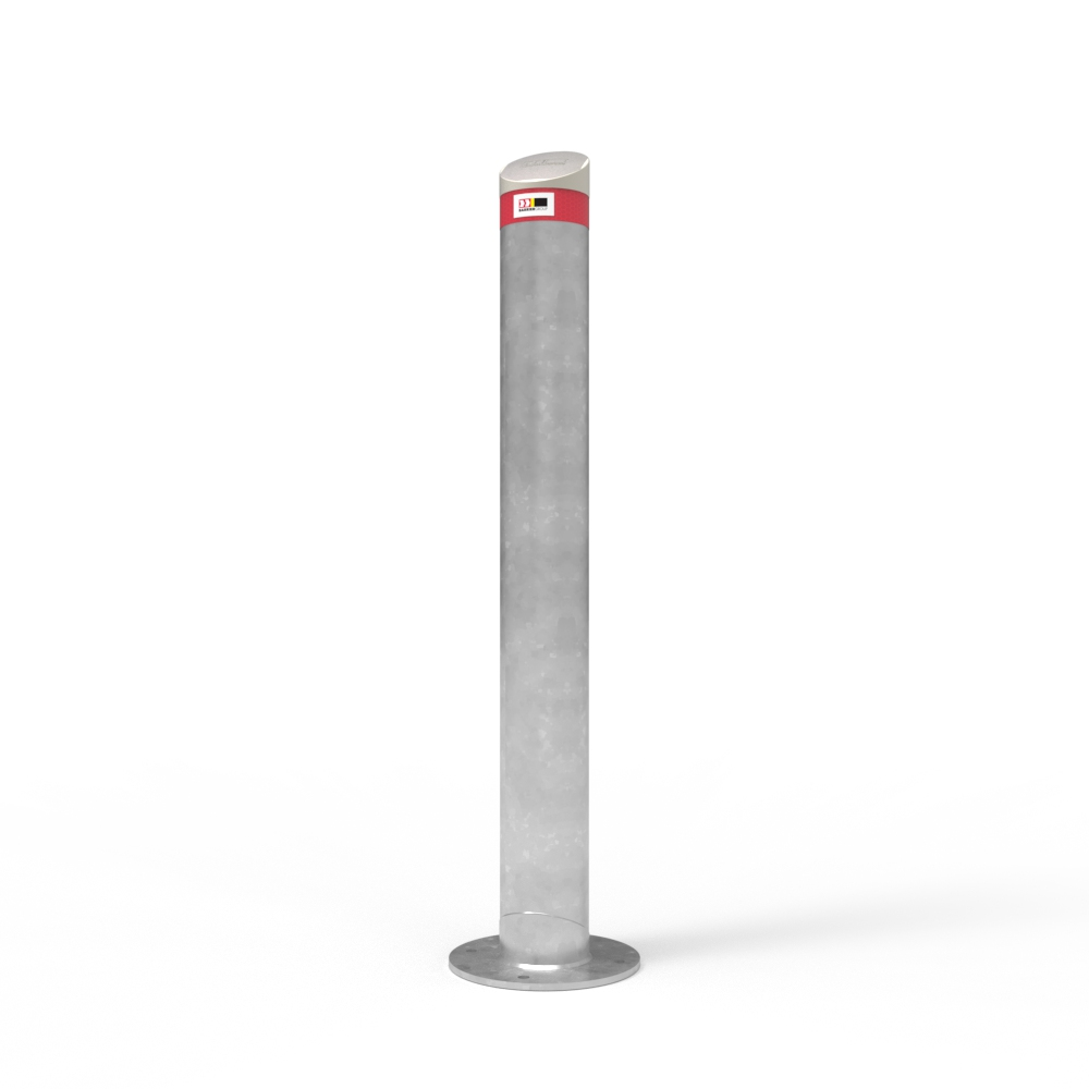 Bollard 140mm Surface Mounted with Cast Aluminium Angled Cap