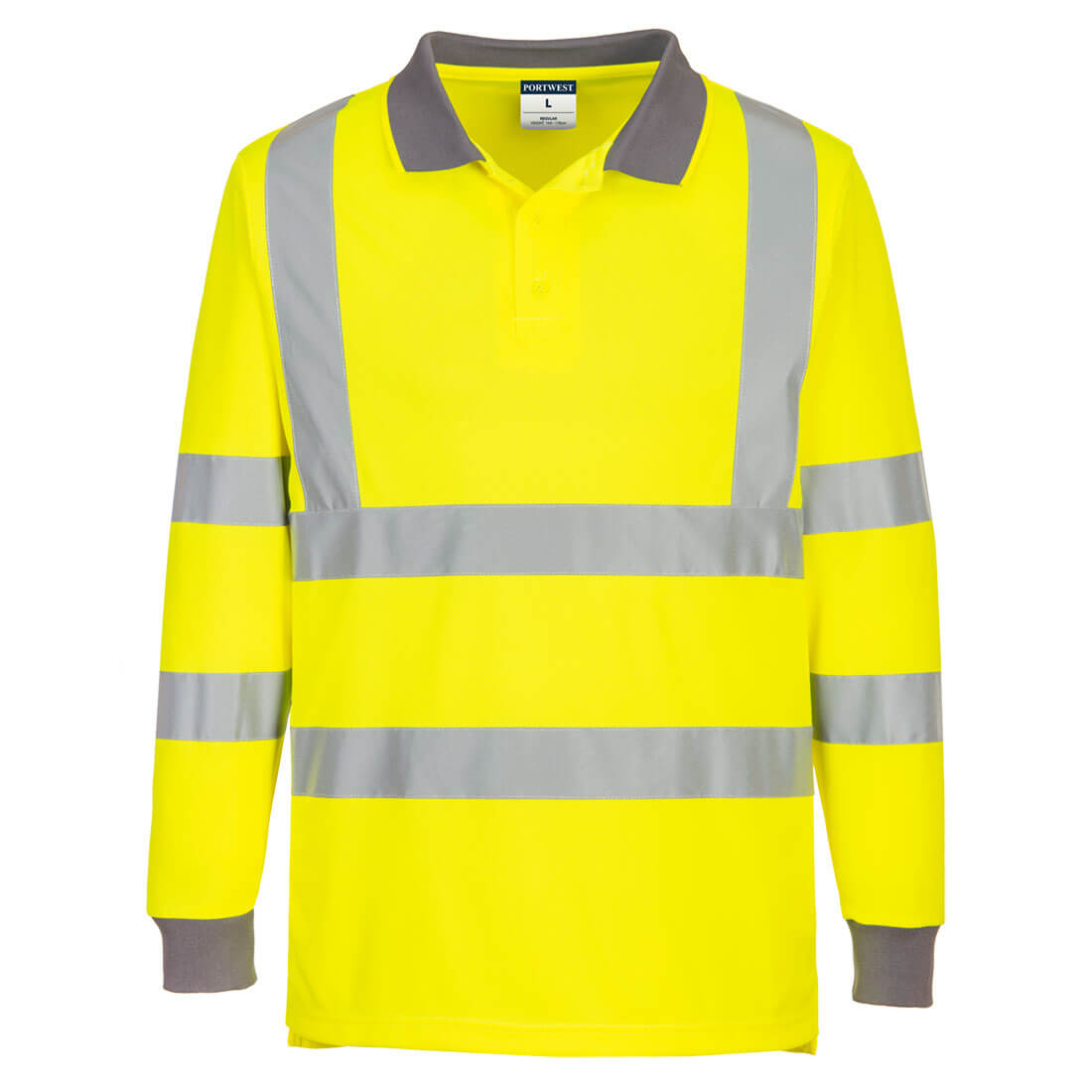 Portwest Eco Hi-Vis Polo Shirt L/S (6 Pack) in Yellow