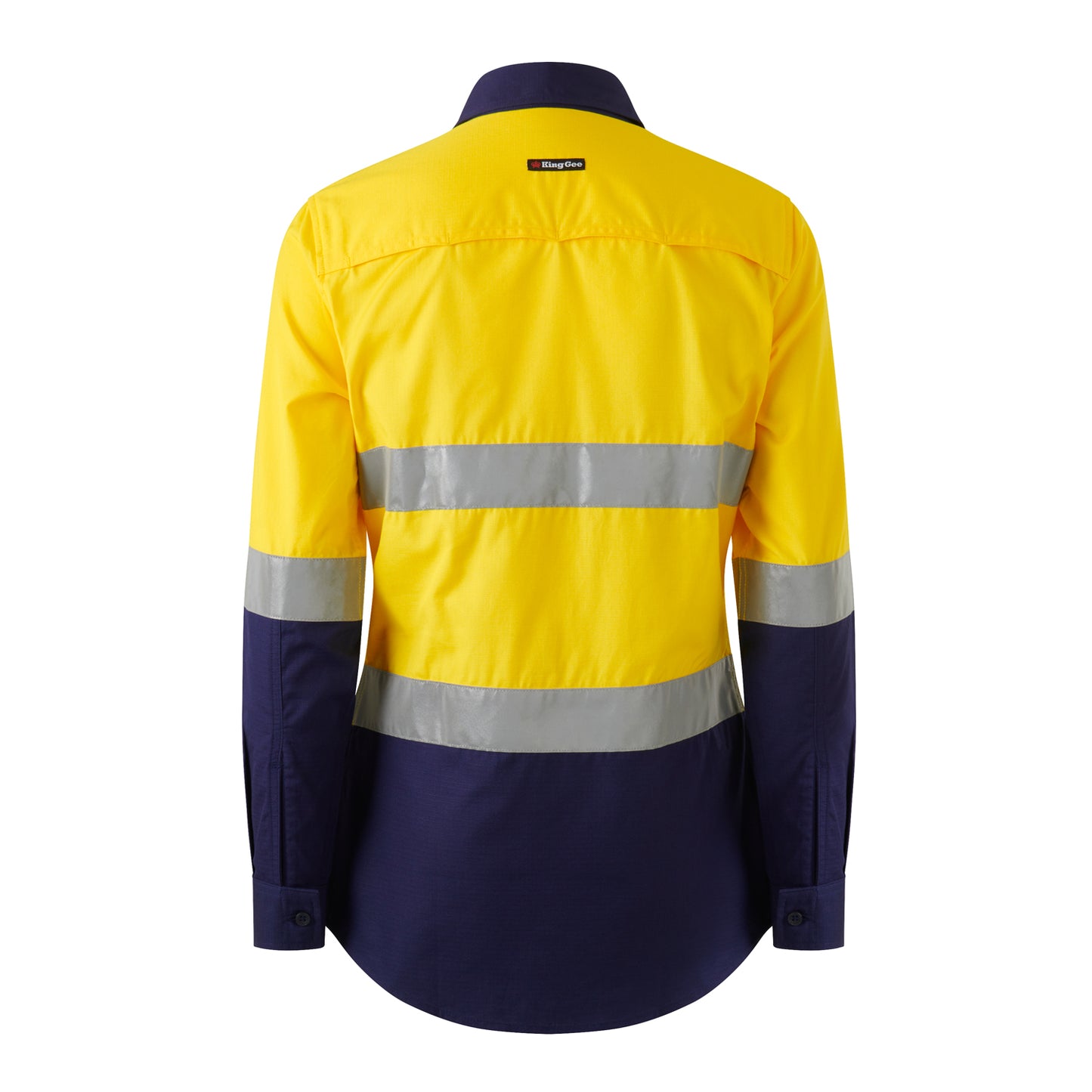 King Gee K44230 Womens Workcool Vented Closed Front Reflective Shirt