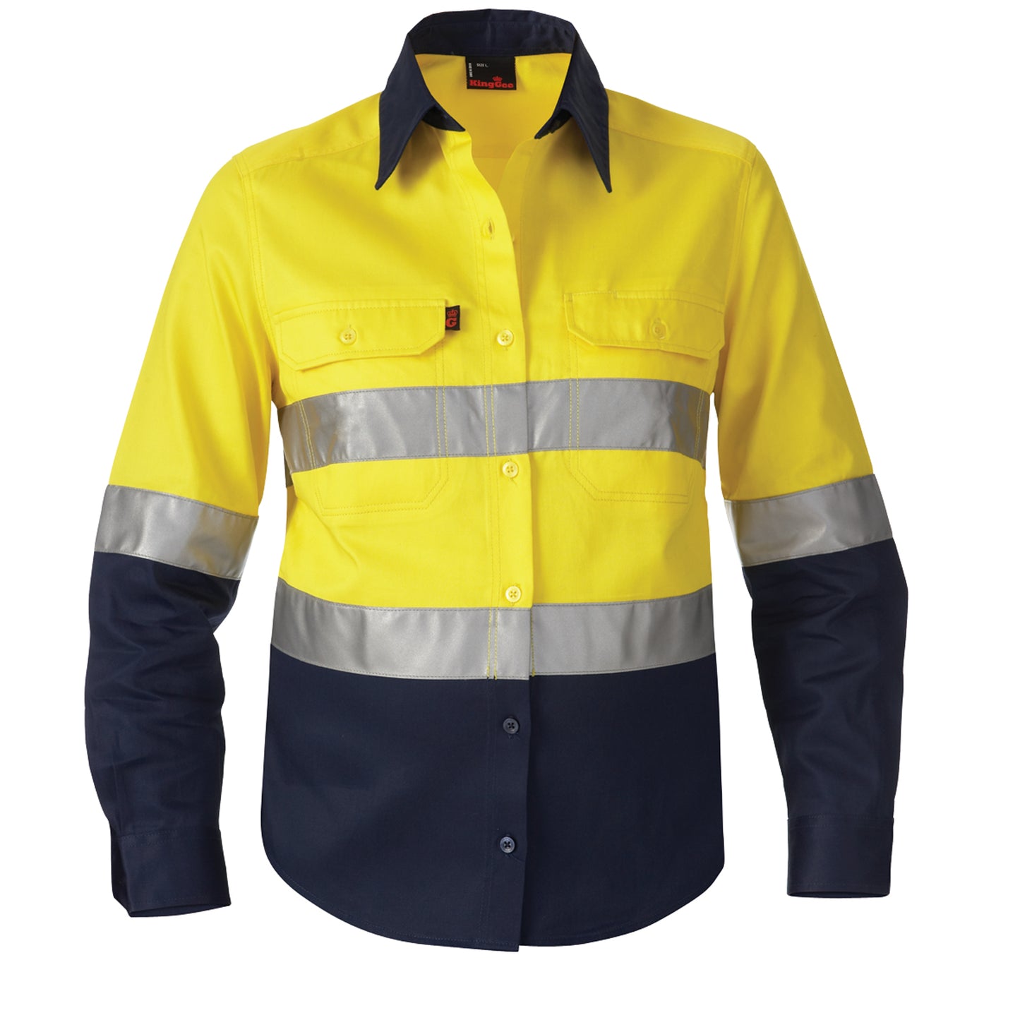 King Gee K44532 Women's Hi-Vis Reflective Long Sleeve Work Shirt