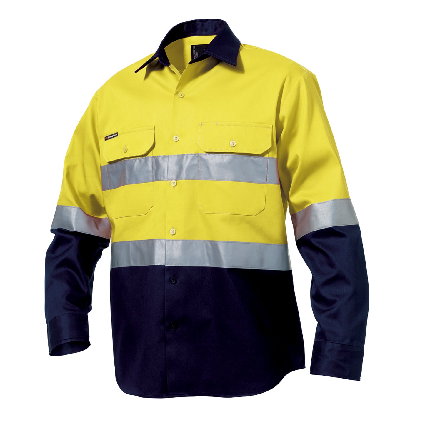 King Gee K54315 Originals Hi-Vis Reflective Two Tone Long Sleeve Work Shirt