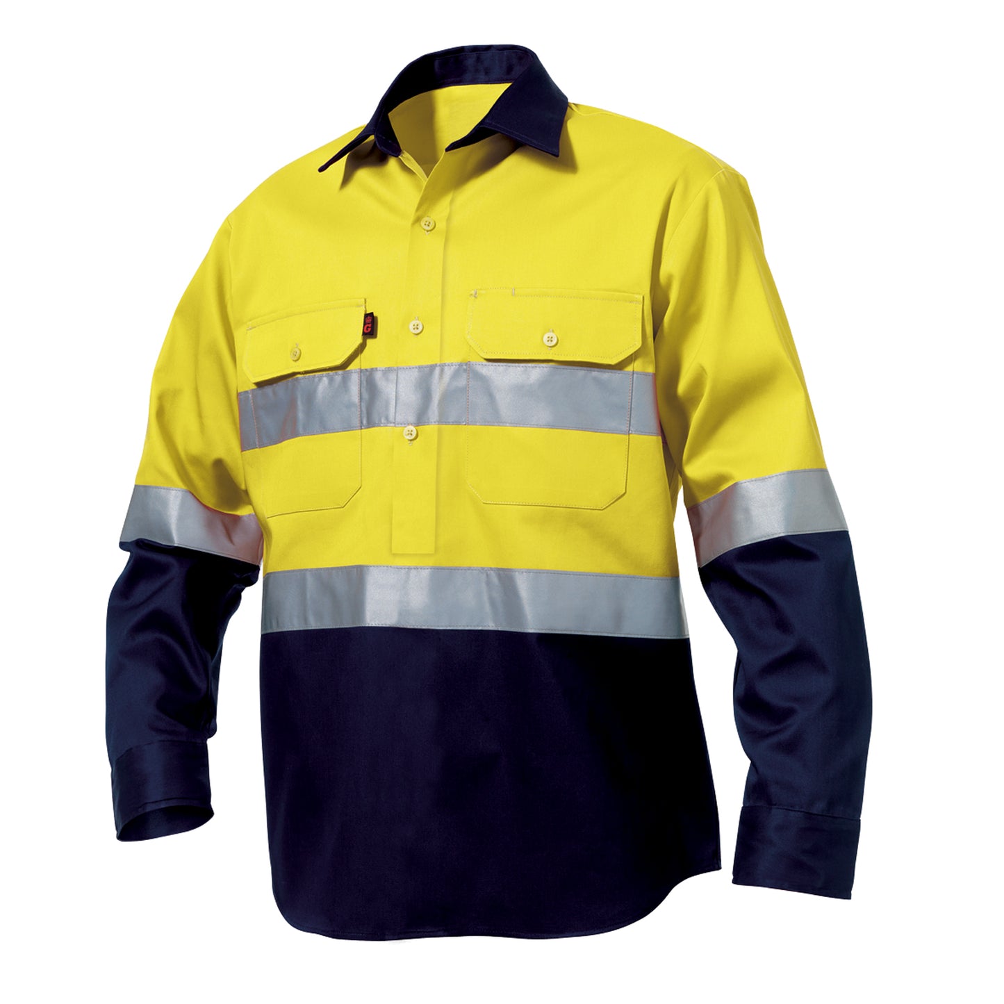 King Gee K54325 Originals Hi-Vis Reflective Closed Front Long Sleeve Shirt