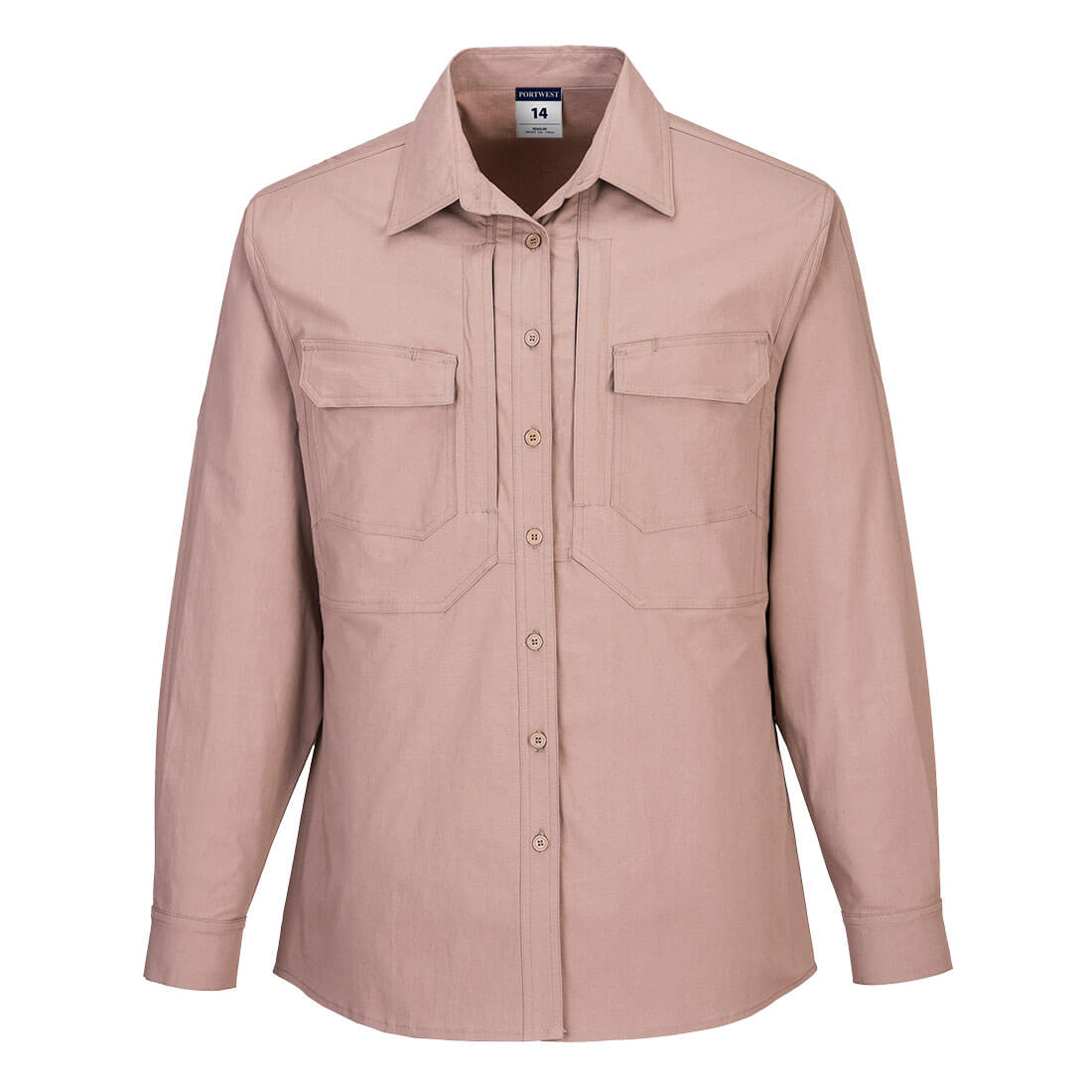 Portwest Women's Utility Stretch Long Sleeve Shirt in Sand