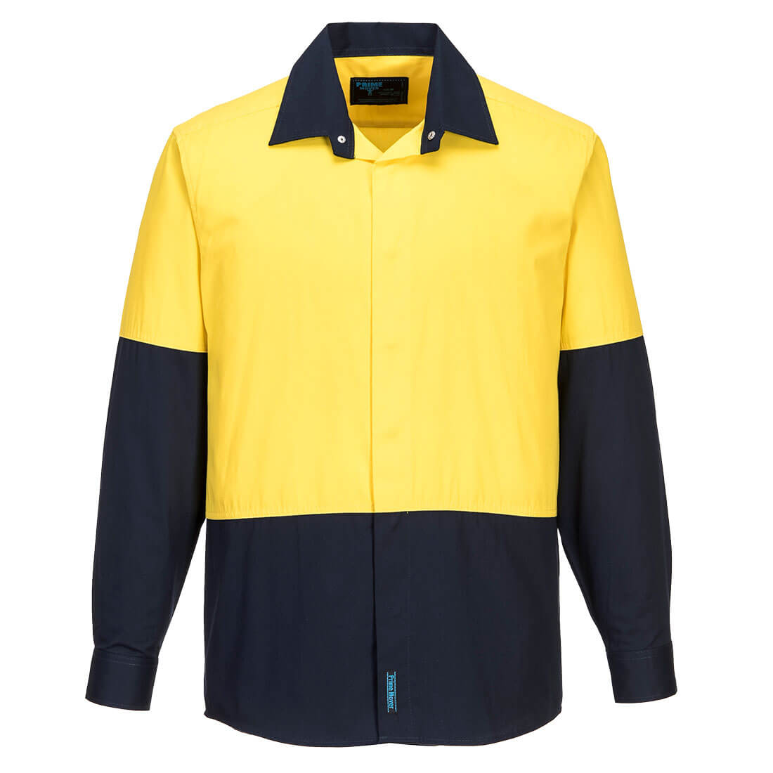 Portwest Westport Hi-Vis Lightweight Contrast Class D Shirt L/S in Yellow/Navy