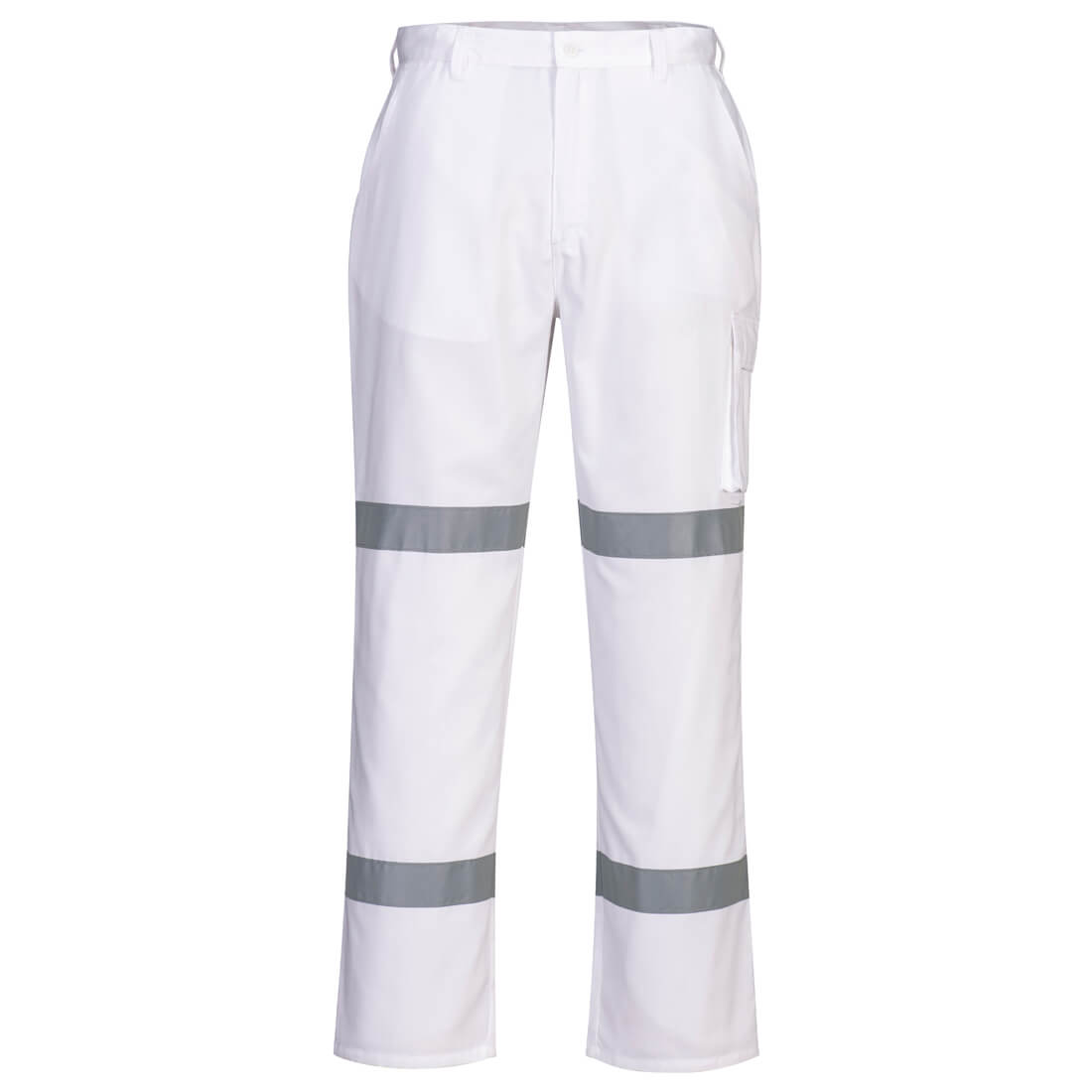 Portwest Taped Night Cotton Drill Pants in White