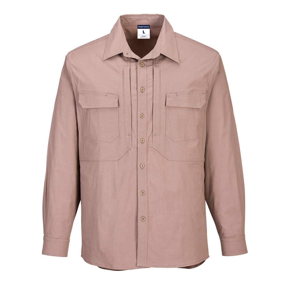 Portwest Utility Stretch Long Sleeve Shirt in Sand