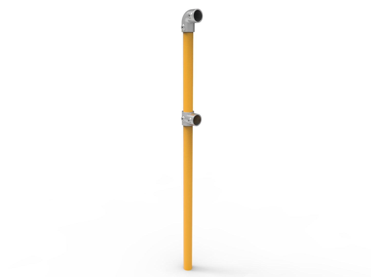 NoWeld End Post Below Ground - Galvanised and Powder Coated Yellow