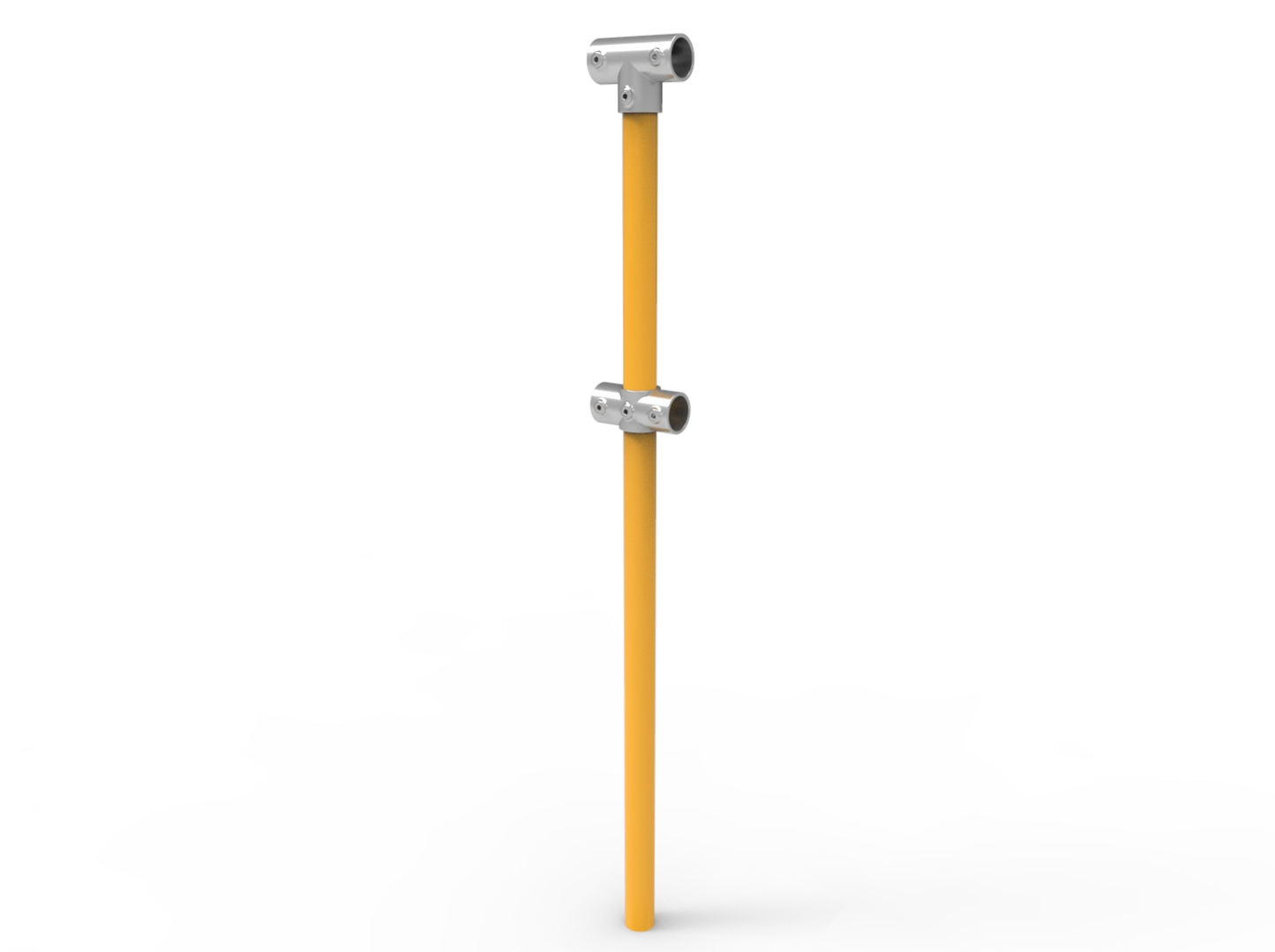 NoWeld Through Post Below Ground - Galvanised and Powder Coated Yellow