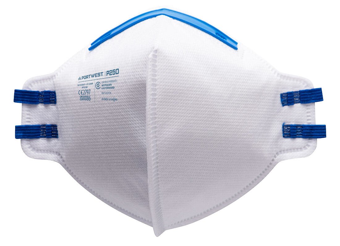Portwest FFP2 Dust Mist Fold Flat Respirator (Pk20) in White