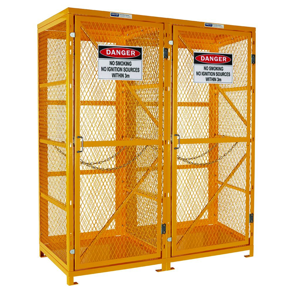 Pratt Safety Gas Cylinder Storage Cage. 1 Storage Level Up To 18 G-Sized Cylinders