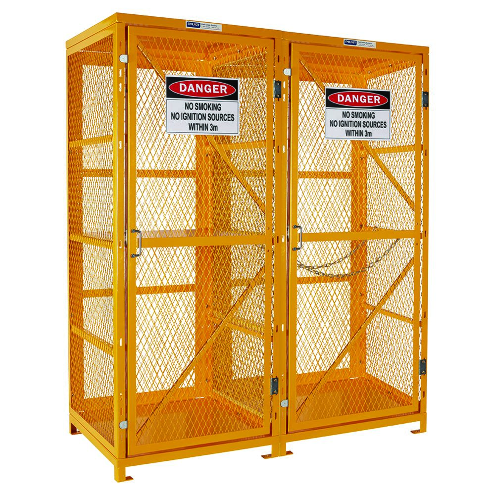 Pratt Safety Forklift & Gas Cylinder Storage Cage. 3 Storage Levels Up To 8 Forklift & 9 G-Sized Cylinders