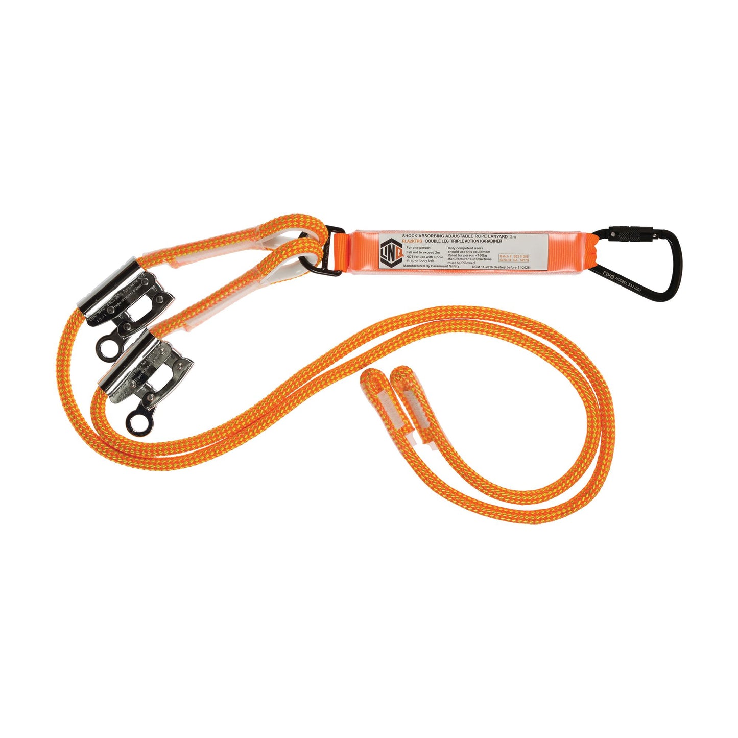 LINQ Height Safety Double Adjustable Rope Lanyard With KT & RG X2
