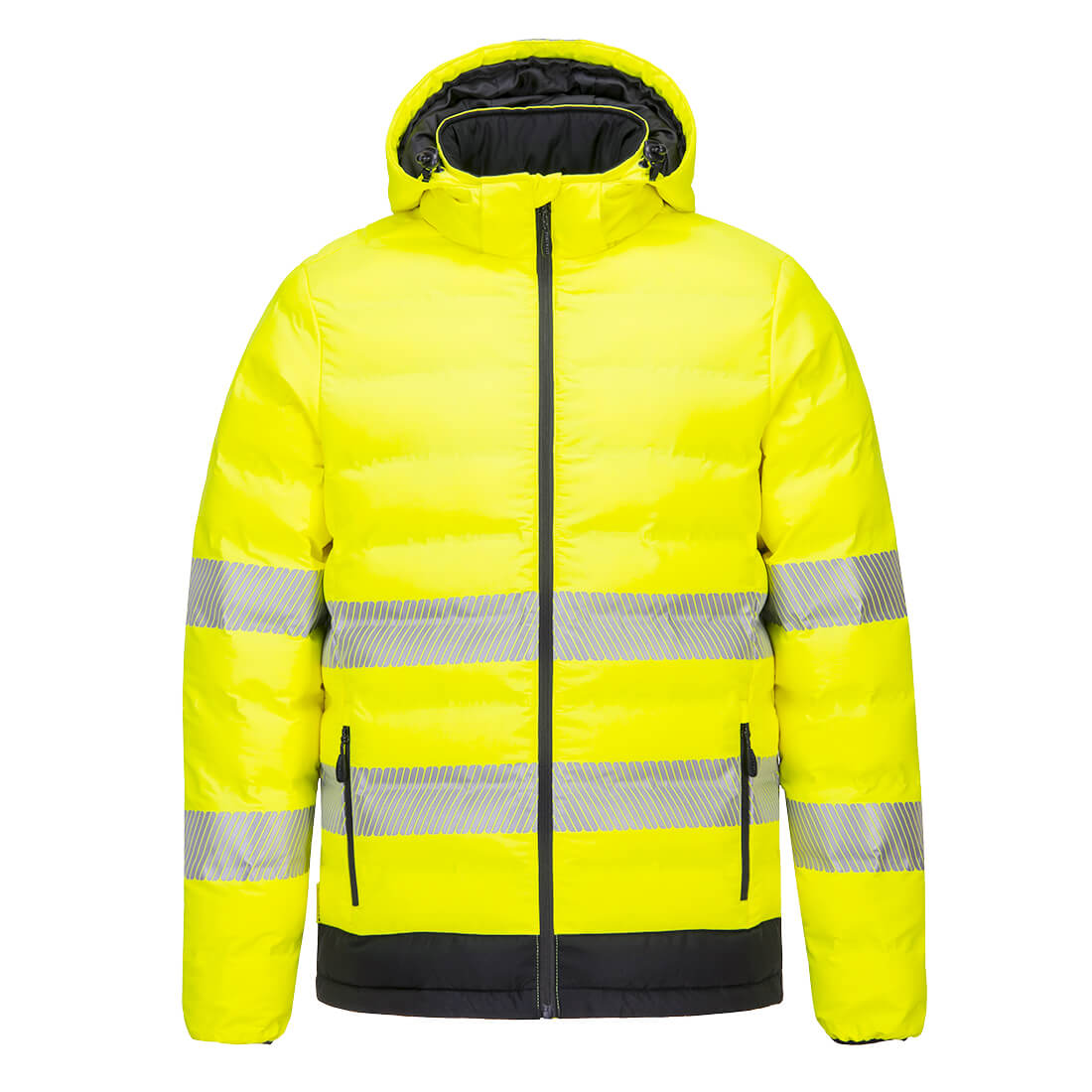 Portwest Hi-Vis Ultrasonic Heated Tunnel Jacket in Yellow/Black