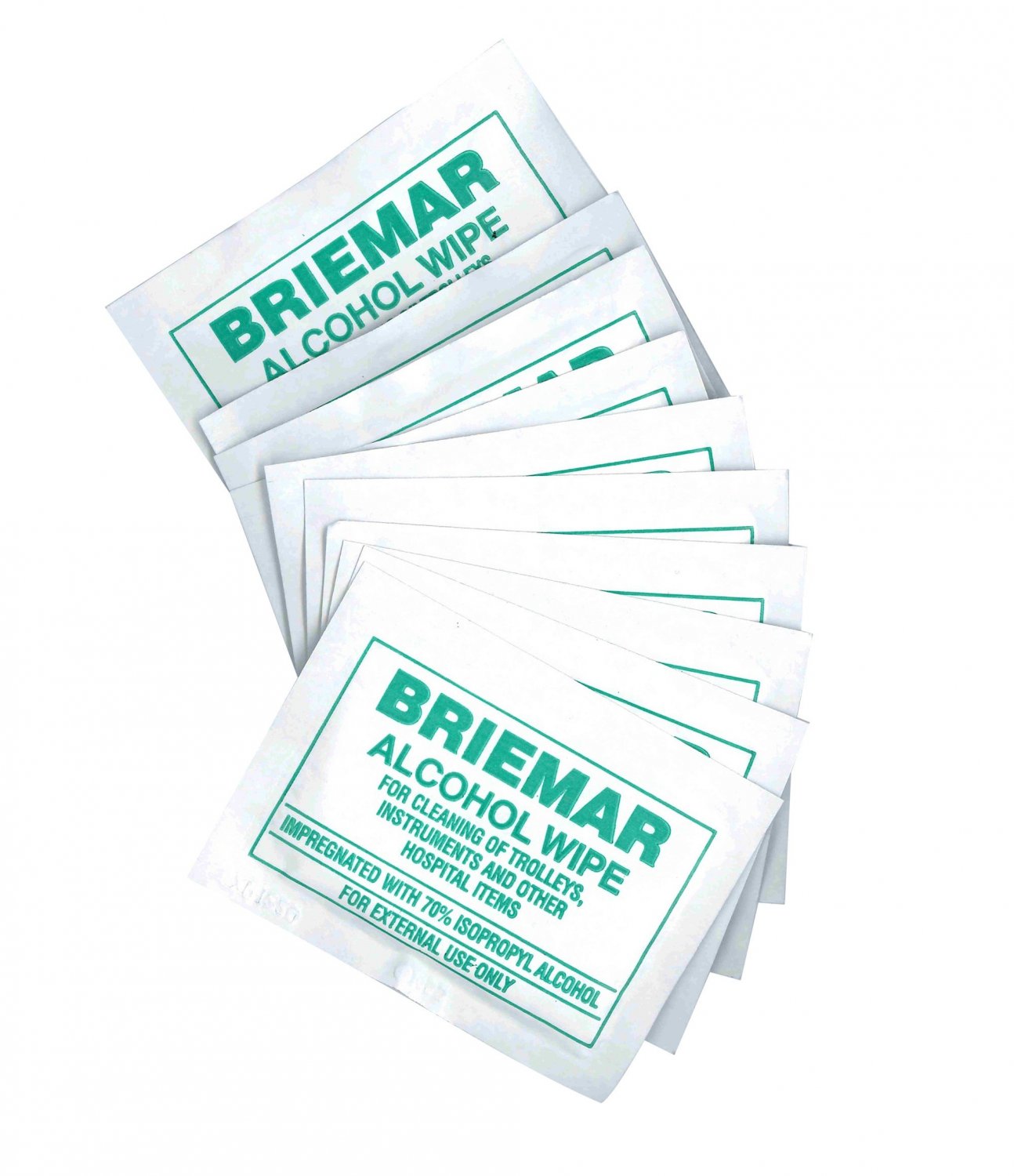 BRIEMAR NOMINEES WP1010-10 70% Isopropyl Alcohol Surface Wipes 165mm x 140mm Pack of 10