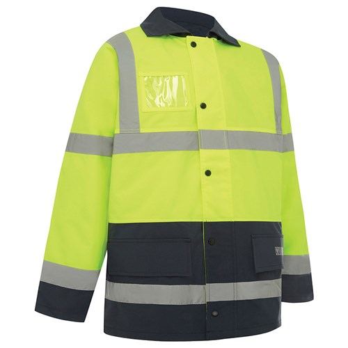 WORKIT Workwear Hi Vis 2 Tone 3/4 Length Wet Weather Taped Jacket