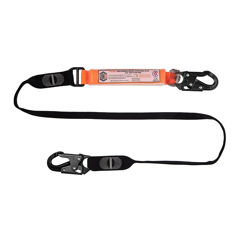 LINQ Height Safety Elite Single Leg Shock Absorbing Webbing Lanyard With Hardware SN X2