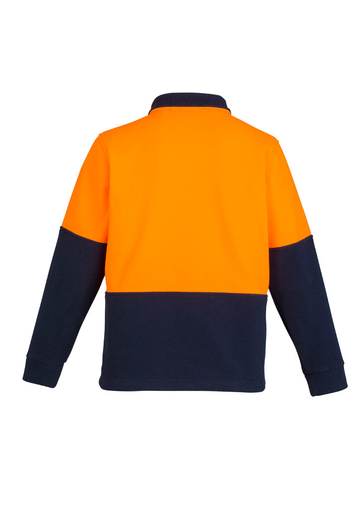 Syzmik Unisex Hi Vis 1/2 Zip Polar Fleece Pullover - Orange/Navy