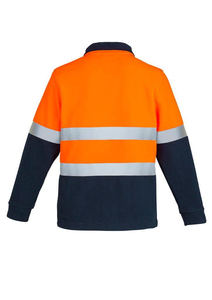 Syzmik Unisex Hi Vis Polar Fleece Pullover - Hoop Taped - Orange/Navy