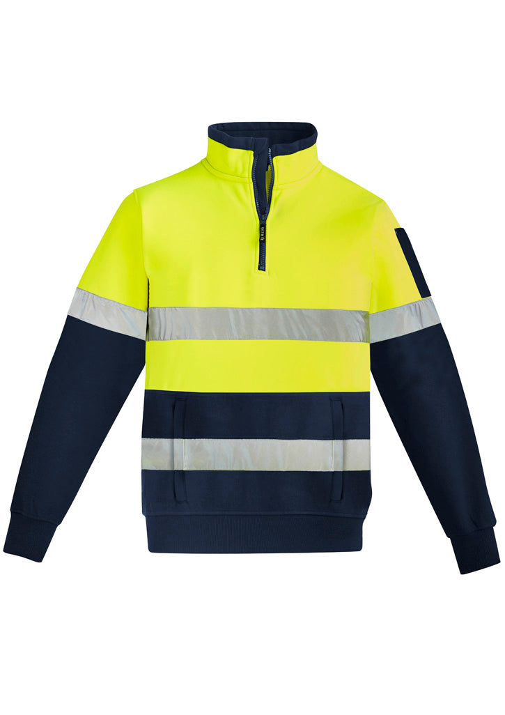 Syzmik Unisex Hi Vis 1/4 Zip Pullover - Hoop Taped - Yellow/Navy
