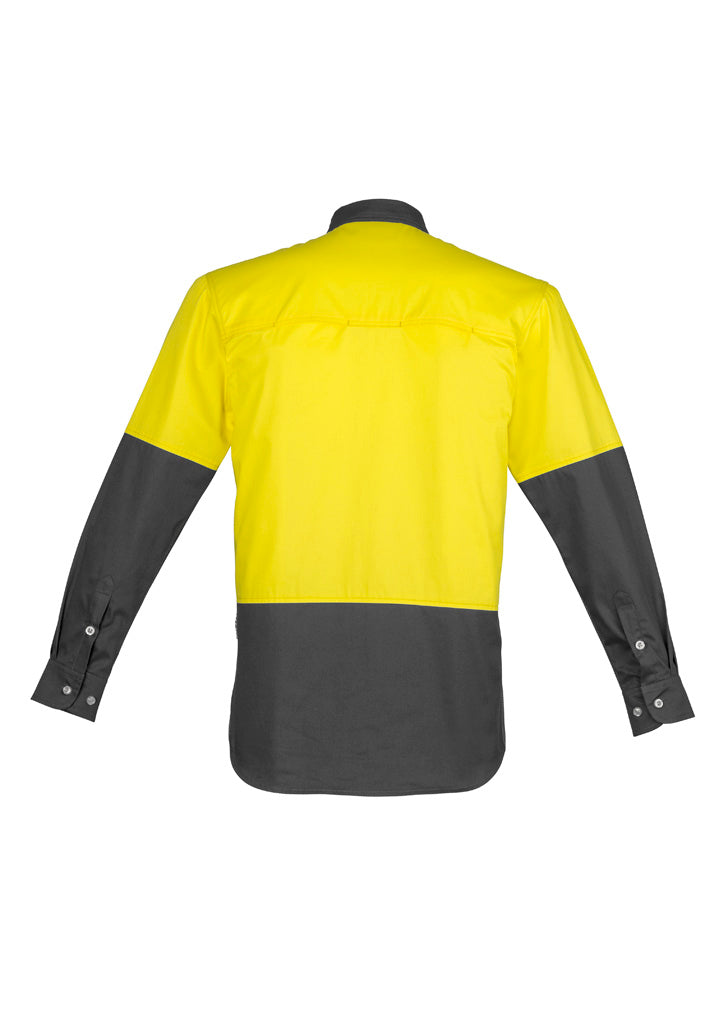Syzmik Men's Industrial Long Sleeve Shirt - Yellow/Charcoal