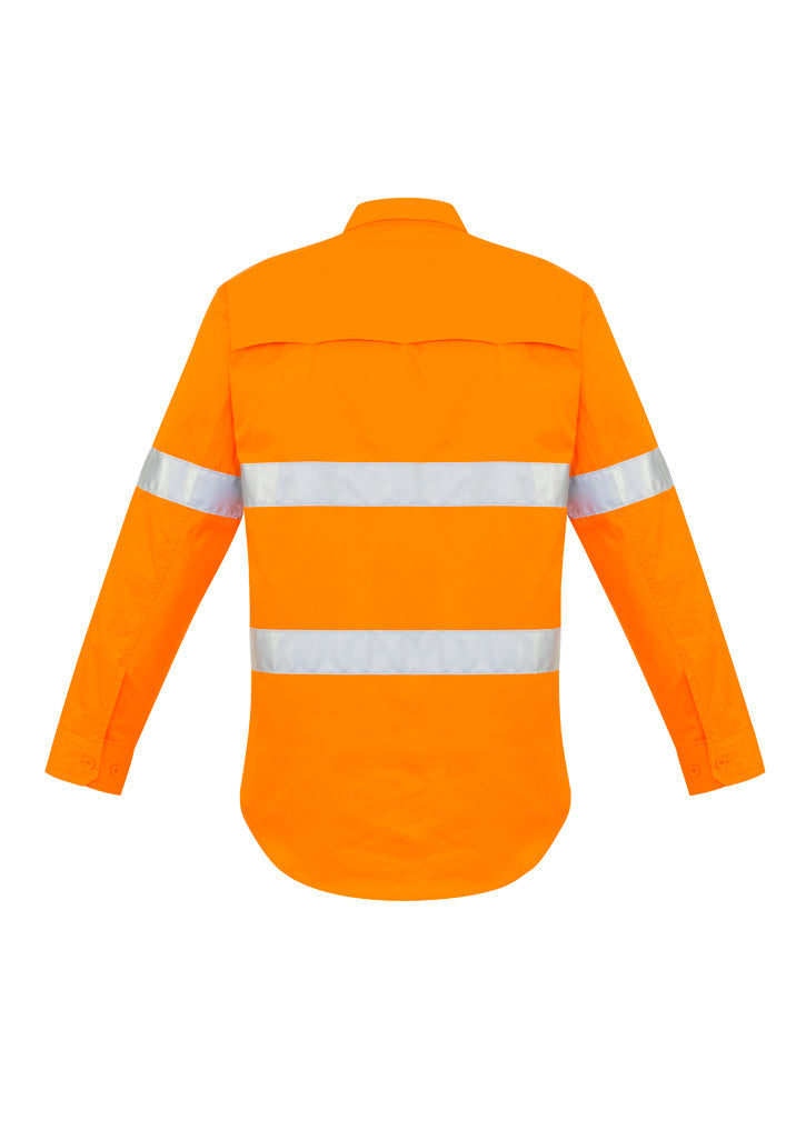 Syzmik Men's Hi Vis Hoop Taped Long Sleeve Shirt - Orange