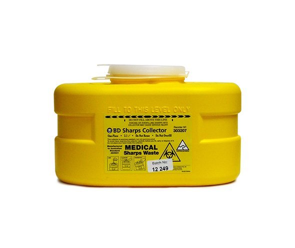 BECTON DICKINSON BD5488 Sharps Container Used Needle Press Top Lid 3.1L
