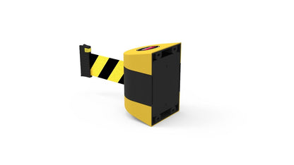 Wall Mount Retractable Belt Barrier 10m - PVC - Black/Yellow