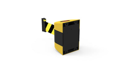 Wall Mount Retractable Belt Barrier 10m - PVC - Black/Yellow
