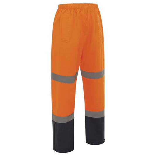 WORKIT Workwear Hi Vis Wet Weather 2 Tone Taped Rain Pants