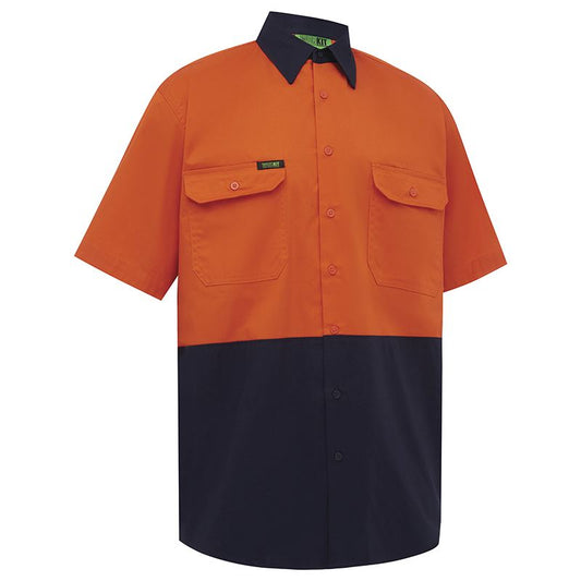 WORKIT Workwear Hi Vis 2 Tone Lightweight Short Sleeve Shirt