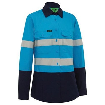 WORKIT Workwear Hi Vis Womens 2 Tone Lightweight Taped Shirt