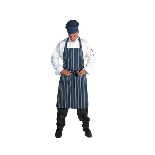 2536 Pinstripe Full Bib Apron - No Pocket