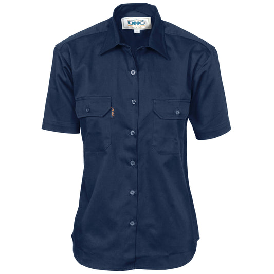 3231 Ladies Cotton Drill Work Shirt - Short Sleeve