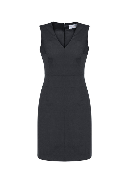 BizCorporate 34021 Womens Comfort Wool Stretch Sleeveless V-Neck Dress
