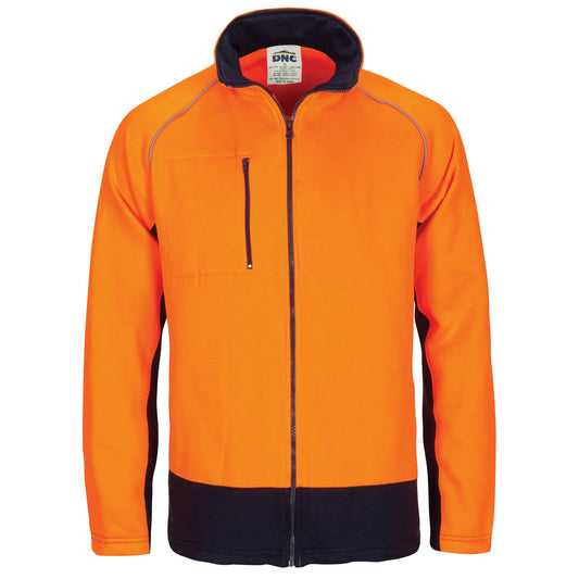 3725 HIVIS 2 TONE FULL ZIP FLEECY SWEAT SHIRT WITH TWO SIDE ZIPPED POCKETS
