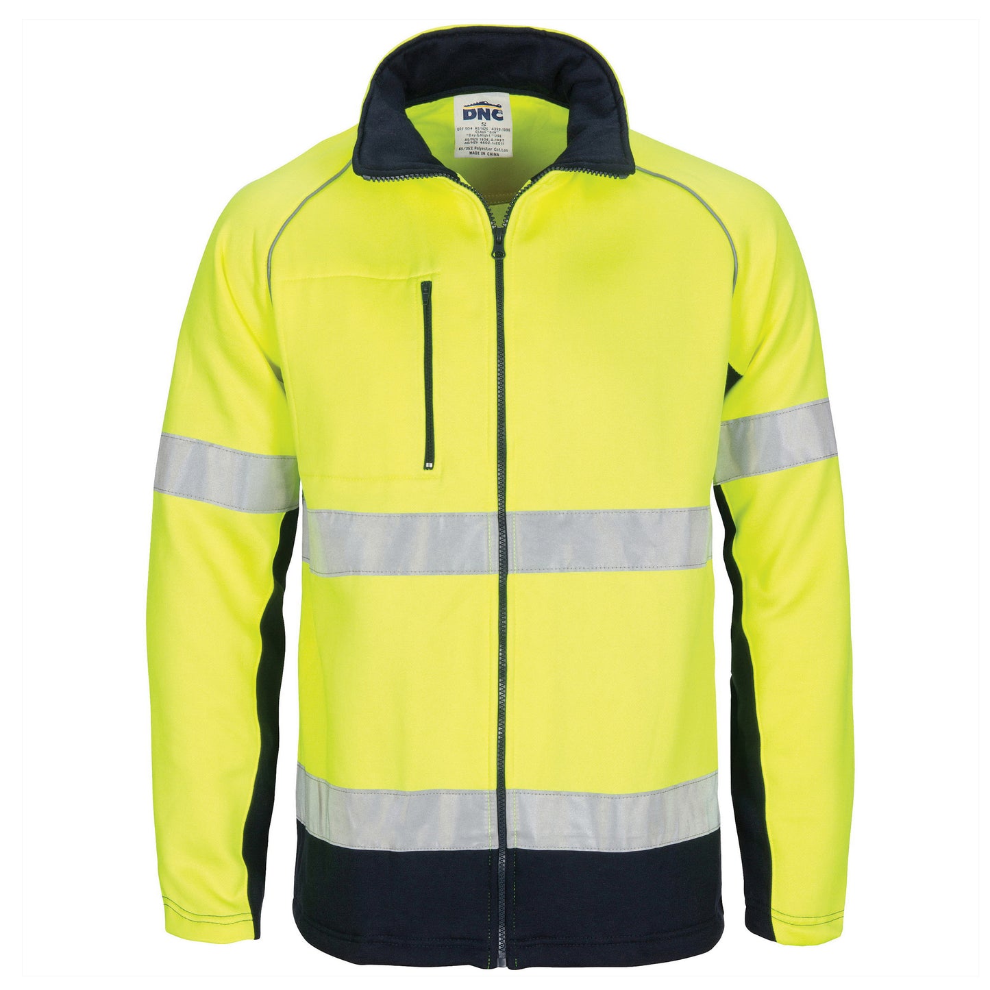 3726 HIVIS 2 Tone full zip fleecy sweat shirt CSR R/Tape