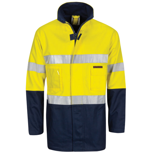 3767 HiVis Cotton Drill "2 in 1" Jacket with Generic Reflective R/Tape