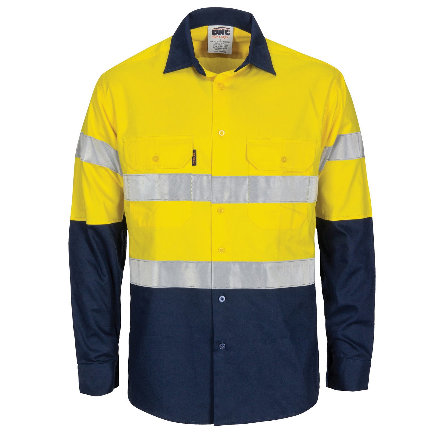 3784 HiVis L/W Cool-Breeze T2 Vertical Vented Cotton Shirt with Gusset Sleeves. Generic Tape - Long sleeve