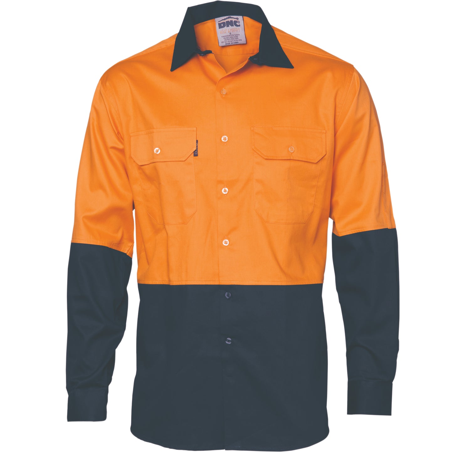 3832 HiVis Two Tone Cotton Drill Shirt - Long Sleeve