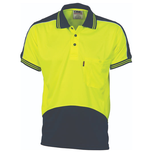3891 HiVis Cool Breathe Panel Polo Shirt - Short Sleeve