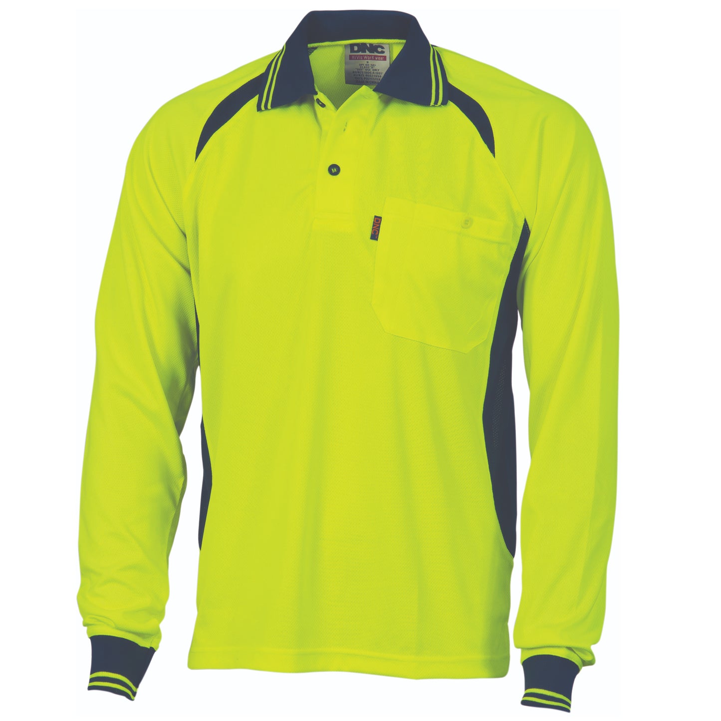 3902 Cool-Breeze Contrast Mesh Polo - long sleeve