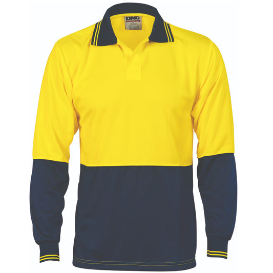 3904 Hivis Two Tone Food Industry Polo - Long Sleeve