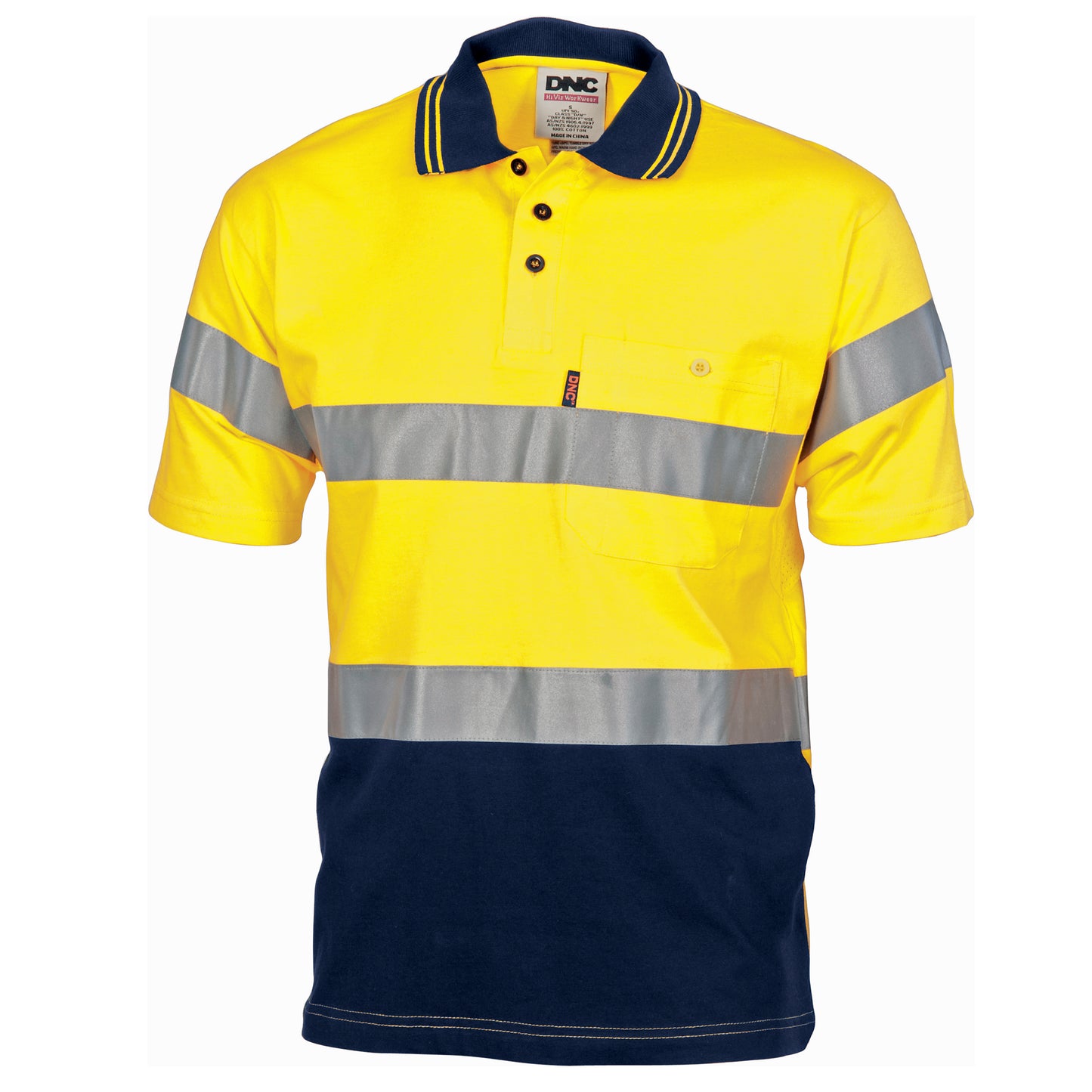 3915 Hivis Cool-Breeze Cotton Jersey Polo With CSR R/Tape - S/S